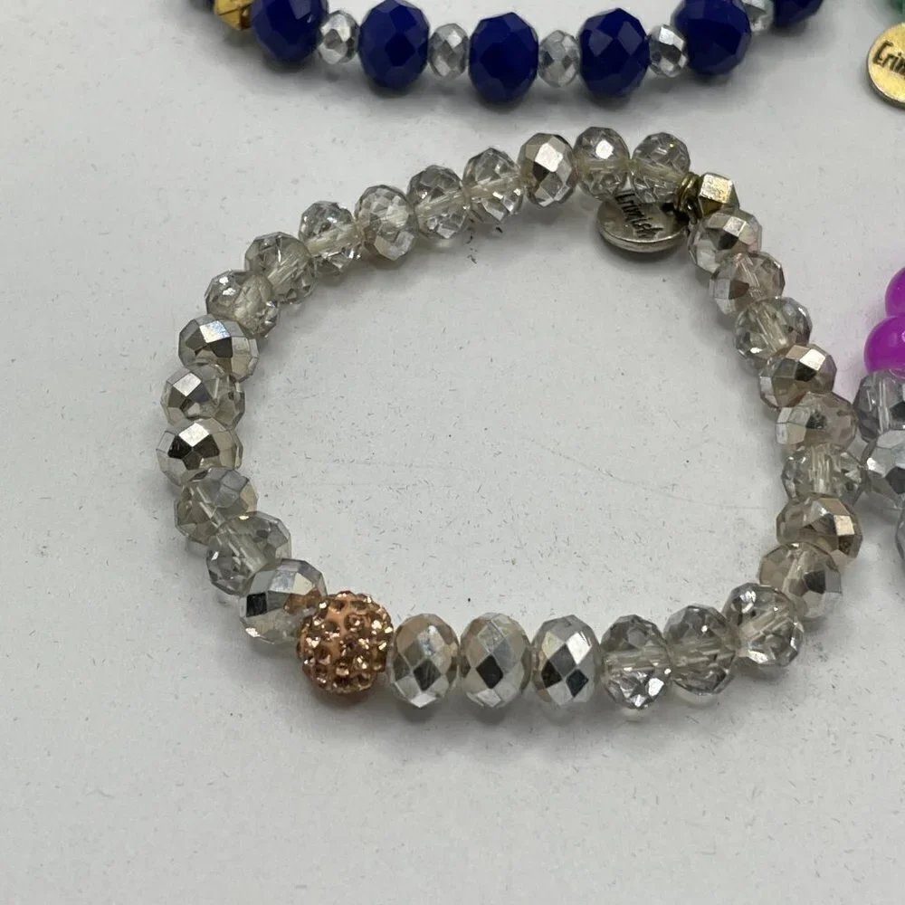 Erimish Beaded Stretch Bracelets Set of Six Multicolor OS One Size
